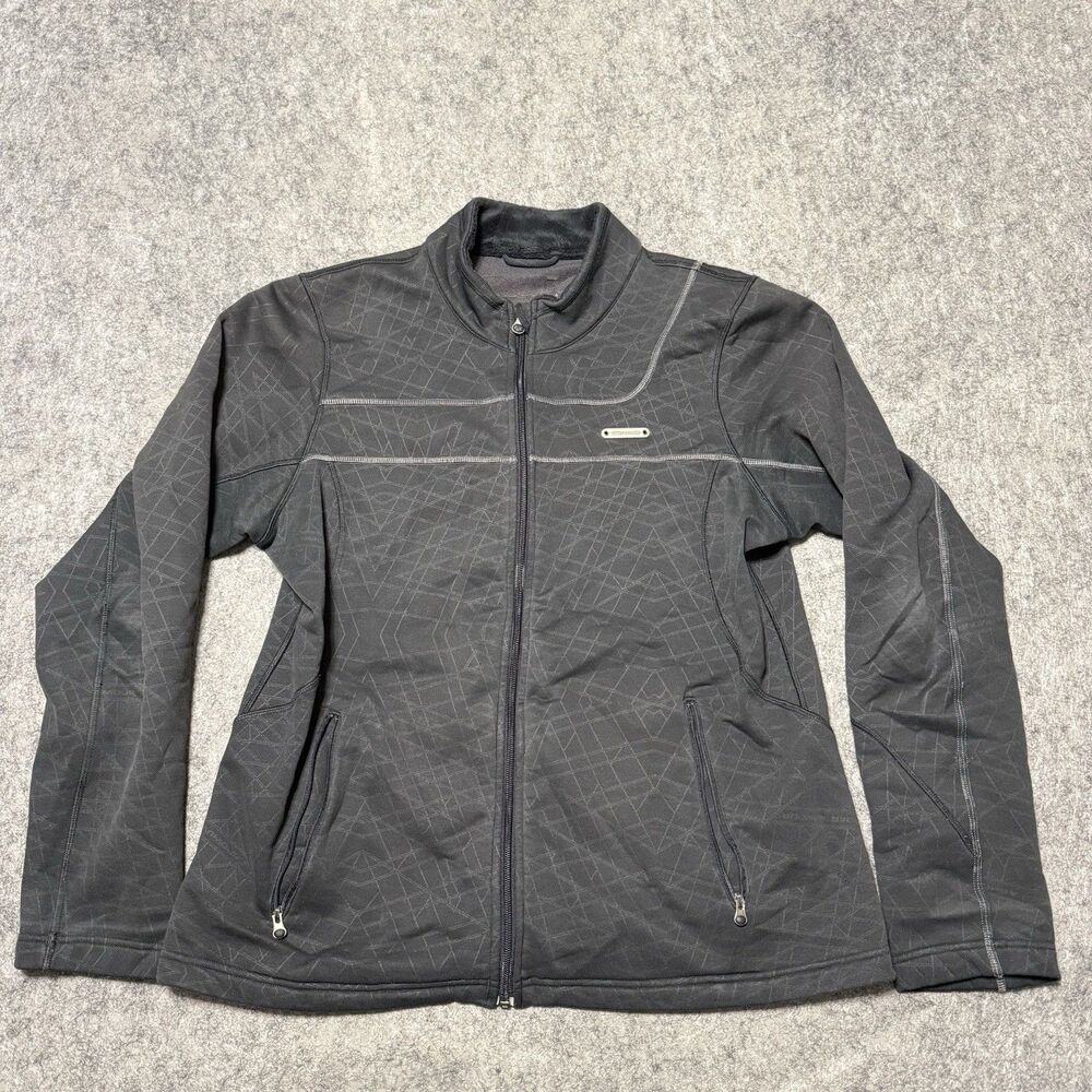 Under Armour Metal Jacket Womens Medium M Black Grey Geometric Matrix Full Zip